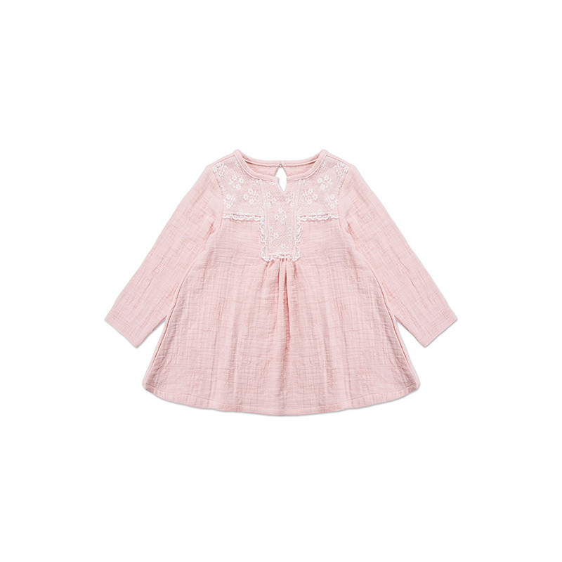 长袖韩版连衣裙 90cm 粉红