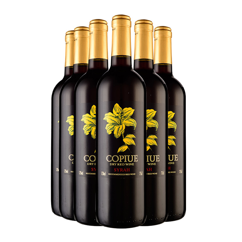 【苏宁超市】智利原酒进口 柯碧韦（Copiue）西拉干红葡萄酒 12度 750ml*6整箱装 干型葡萄酒