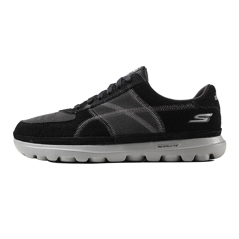 SKECHERS 斯凯奇2016新款男1休闲鞋运动鞋运动功能53716/BKGY 黑色 42.5码