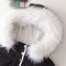 茵曼2016冬装新款简约净色毛领帽中长款羽绒服外套女1864121023 XS 粉红色