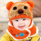 贝迪牛+童帽婴儿帽子宝宝帽子冬季护耳帽围脖两件套 均码（头围46-50cm） 蓝色92毛线加绒帽2件套