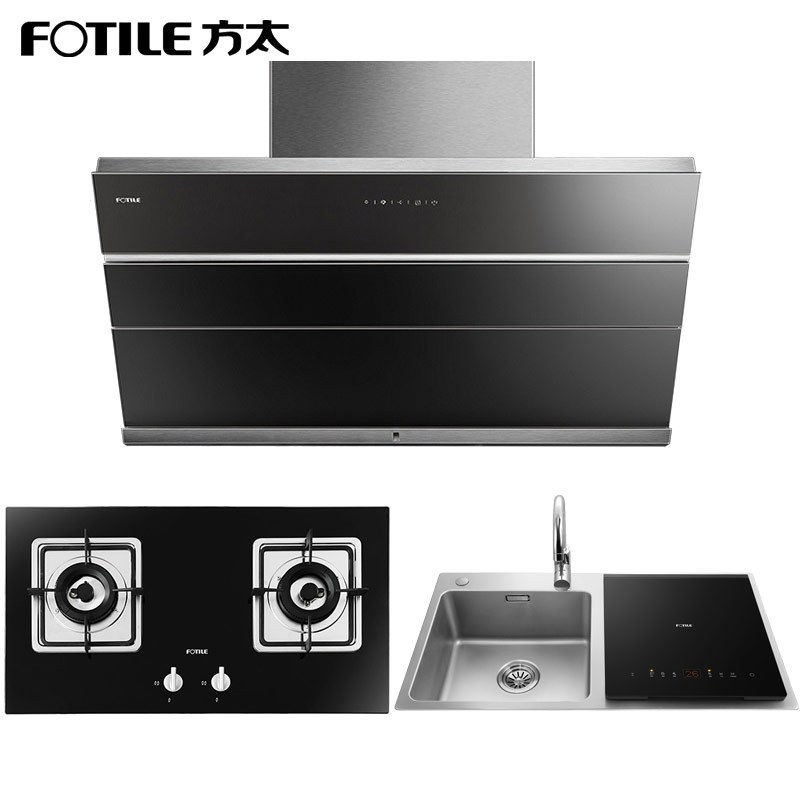 方太（FOTILE）风魔方 触控式 侧吸抽油烟机燃气灶具水槽洗碗机套装JQ22TS+GT6BE+X1S