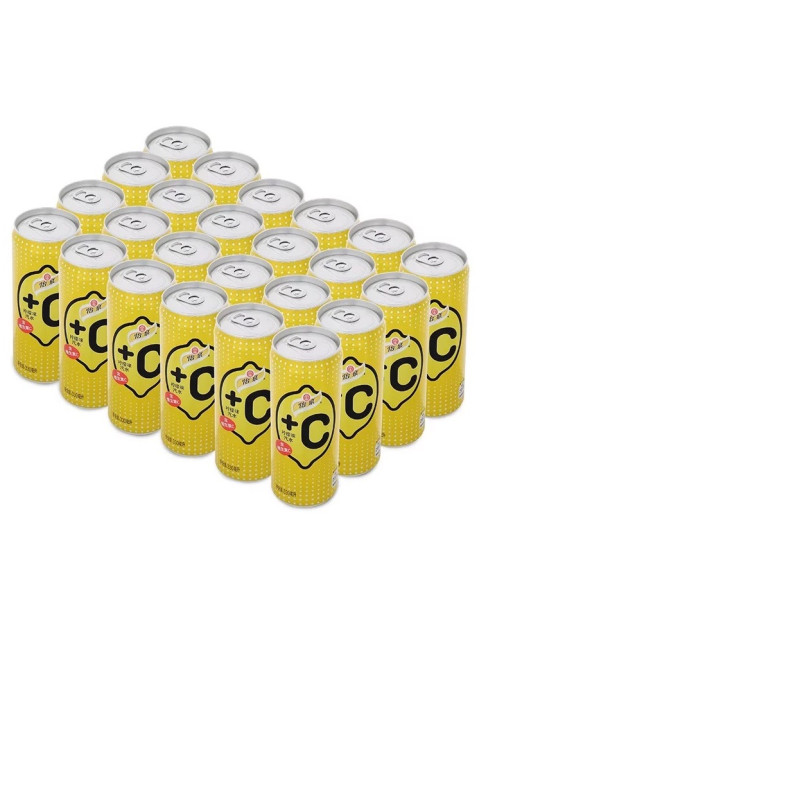 怡泉+C 柠檬味汽水 Sleek Can 330ml*24罐 整箱装 （新老包装随机发货）