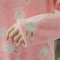 睡衣女冬季法兰绒长袖睡衣女加厚保暖卡通兔子家居服珊瑚绒套装 M CX-兔子绒粉色