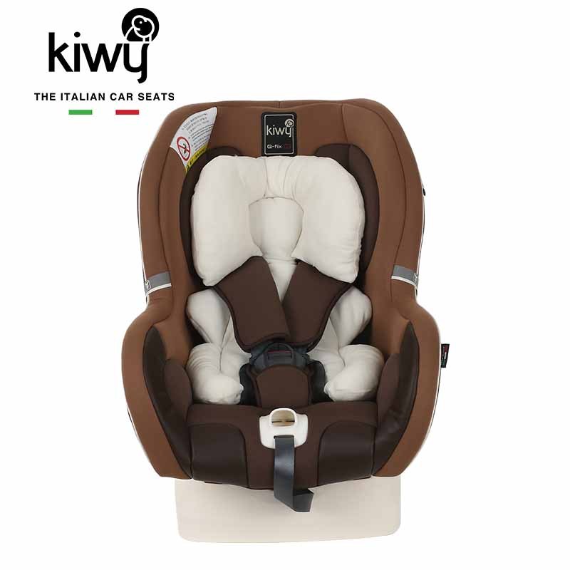 kiwy原装进口宝宝汽车儿童安全座椅isofix硬接口0-4岁 新生婴儿双向可躺 哈雷卫士 摩卡棕