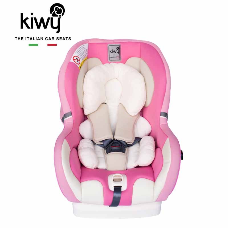 kiwy原装进口宝宝汽车儿童安全座椅isofix硬接口0-4岁 新生婴儿双向可躺 哈雷卫士 公主粉