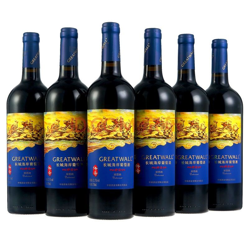 【苏宁超市】长城（GreatWall）烟台产区海岸传奇 神话解百纳干红葡萄酒 750ml*6瓶 整箱装
