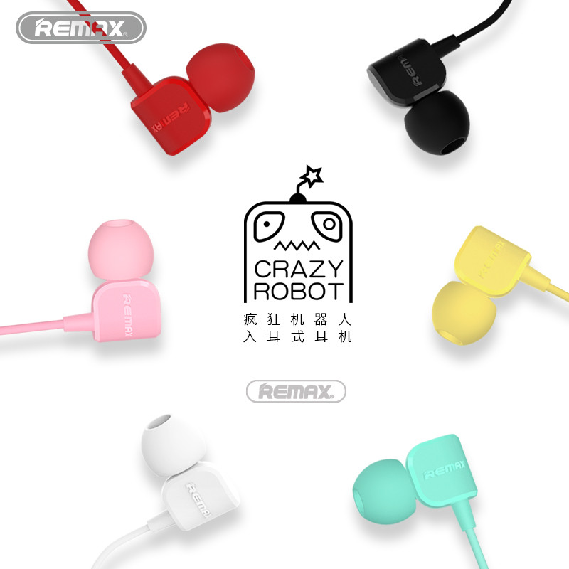 REMAX 疯狂机器人入耳式耳机RM-502 红色/Red