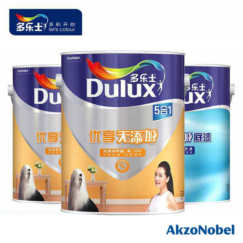 【新品】多乐士优享无添加五合一内墙乳胶漆 耐擦洗防霉抗裂纹覆盖无甲醛添加环保油漆涂料 A757/5LX2桶+5L底漆1桶 白色