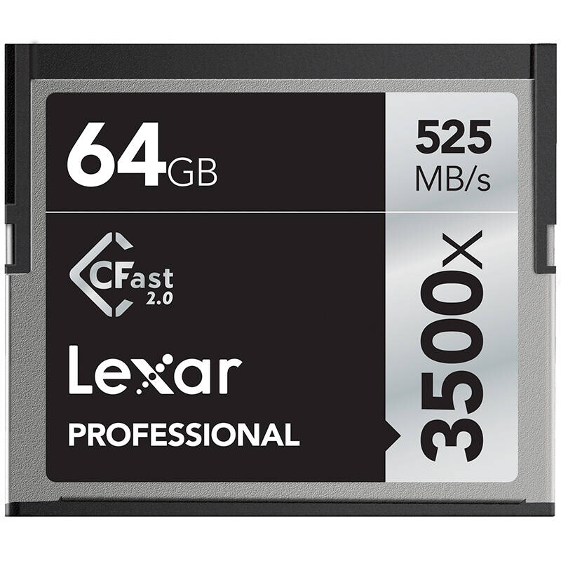 雷克沙Lexar CFast 2.0存储卡 64GB 摄影单反相机专用卡 读525MB/s 写445MB/s