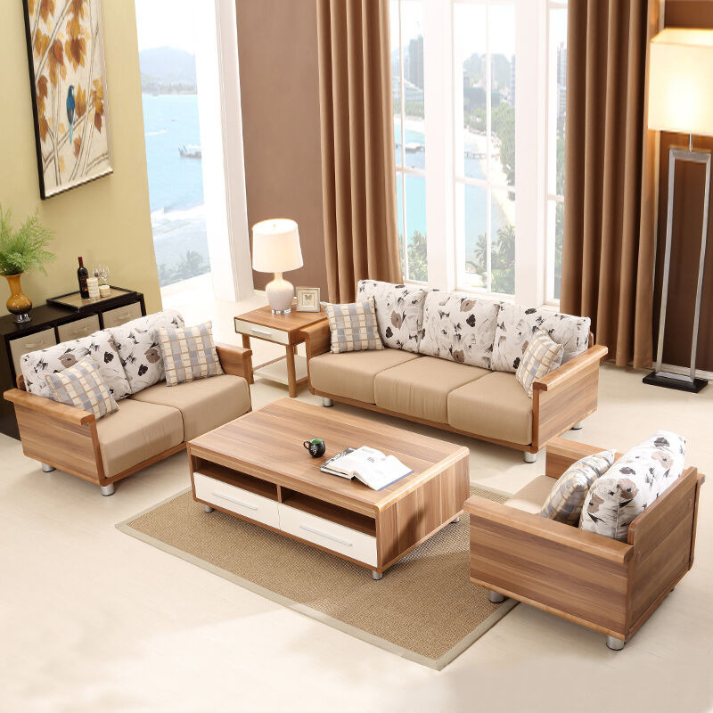 A家家具布艺沙发 现代简约实木布艺沙发组合客厅大小户型单人双人三人沙发全套多人位1487666280760 图片色三人