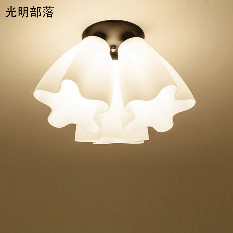 GMBL光明部落led吸顶灯现代简约客厅灯卧室灯美式乡村田园灯具灯饰个性玻璃创意书餐厅书房儿童灯 3头赠送白光灯泡+分段遥控