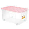 JEKO&JEKO 收纳箱85L塑料透明特大号整理箱衣服玩具收纳盒棉被滑轮储物箱 SWB-5250