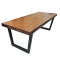 美式铁艺实木书桌简约电脑桌椅松木双人书桌写字台办公桌工作桌子 140*70*75木板8公分
