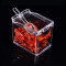 RENAI 四组调味盒 调料盒 调味罐创意翻盖防滑透明调料罐佐料盒套装 白色
