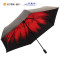 天堂伞 UPF50+碳纤黑胶朝里转印三折晴雨伞太阳伞 30034ELCJ 红色
