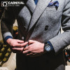 瑞士嘉年华Carnival手表黑色男士全自动机械表 男表镂空休闲时尚潮流夜光防水男金属精钢腕表个性男士手表8783G 精钢蓝面