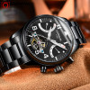 瑞士嘉年华Carnival手表黑色男士全自动机械表 男表镂空休闲时尚潮流夜光防水男金属精钢腕表个性男士手表8783G 间玫黑面
