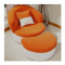 淮木（HUAIMU） 懒人沙发单人椅创意可爱简约布艺小户型可拆洗卧室阳台1868 印花土黄+脚踏