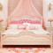 淮木（HUAIMU） 韩式田园床公主床欧式床双人床粉色实木高箱储物床 气压结构粉色雕花