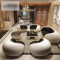 淮木（HUAIMU） 创意休闲沙发 个性单人三位简约现代真皮小户型客厅组合沙发5938 1+1+3真皮