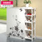 淮木（HUAIMU）多层鞋架简易家用鞋柜收纳架组装现代简约鞋柜实木置物鞋鞋架柜 无抽屉白底黑花
