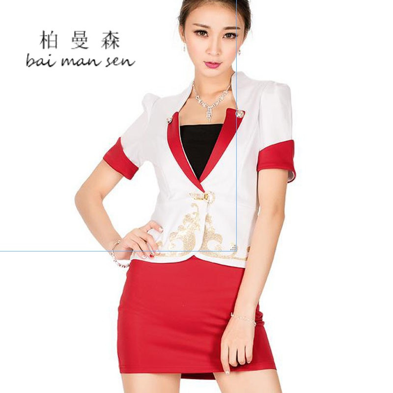 嘟嘟美倍尔 2017春季酒店桑拿技师女按摩师洗浴沐足工衣工作服套装 XXL 红色