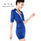 嘟嘟美倍尔 2017夏季酒店桑拿技师按摩师服足浴沐足工衣工作服职业套装 L 蓝色
