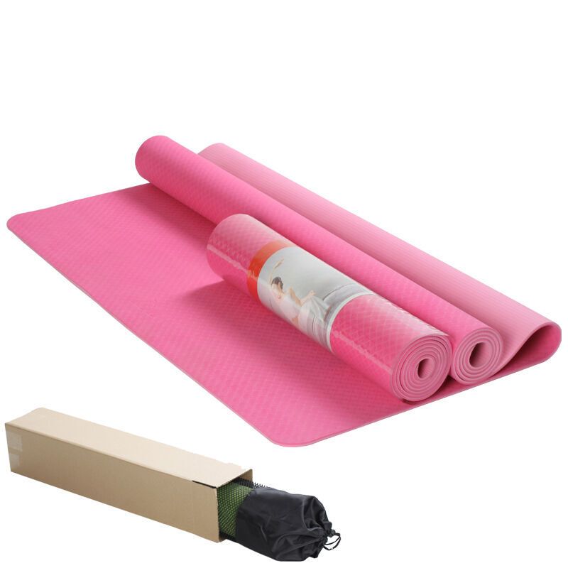 嘟嘟美倍尔 运动户外运动户外183MM*122MM双人环保瑜伽垫 6MM宽TPE瑜珈垫享受瑜伽的和谐之 183MM*122MM 玫红色