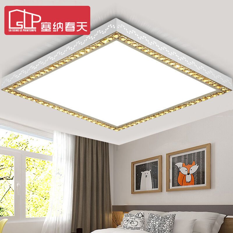 塞纳春天 LED吸顶灯水晶客厅卧室灯圆舞曲系列 SNT-X8121正方形 65*65CM-正方-48W-白光