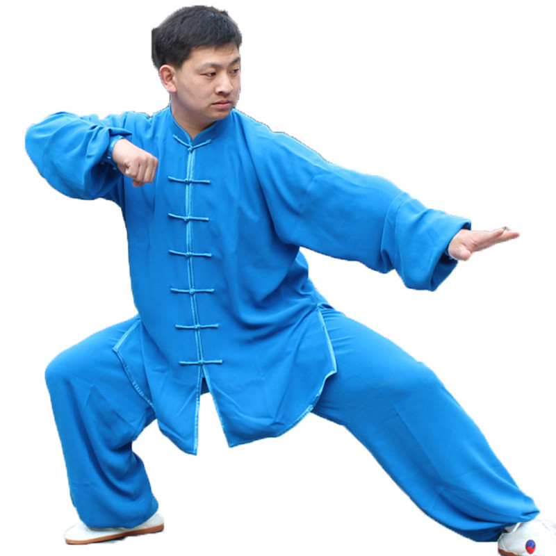 嘟嘟美倍尔 运动户外 棉太极服 秋冬男女款武术服装练功太极拳服装 XXXXL 蓝色