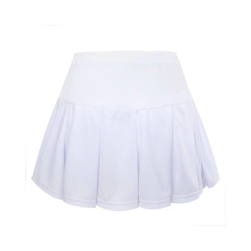 嘟嘟美倍尔 男女圆领羽毛球服情侣运动服套装速干透气儿童中小学生乒乓球服 男女L 白色短裙