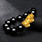 彩麗館 999足金3D硬金貔貅转运珠黄金手链 霸气黄金手串送男友生日礼物 附送证书 10mm黑玛瑙+约1g貔貅