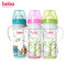 乐儿宝bobo玻璃奶瓶 宽口径BP530双层奶瓶BP530-R粉色220ml