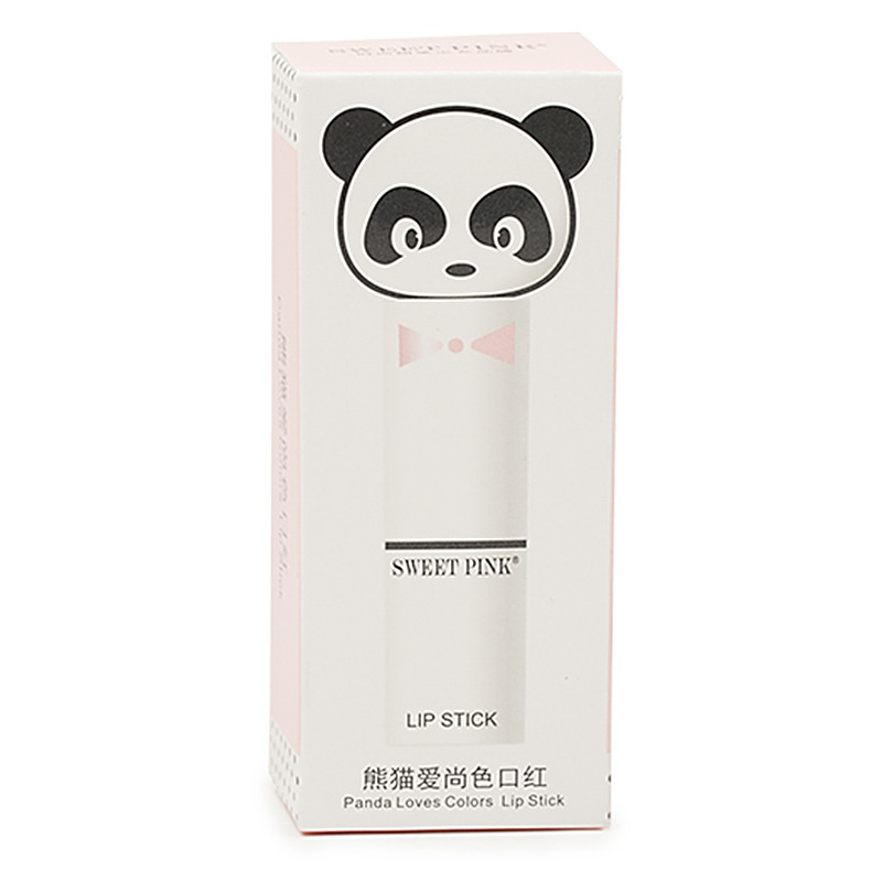 粉色安琪SWEET PINK熊猫爱尚色口红气质玫红3.8g 显色滋润