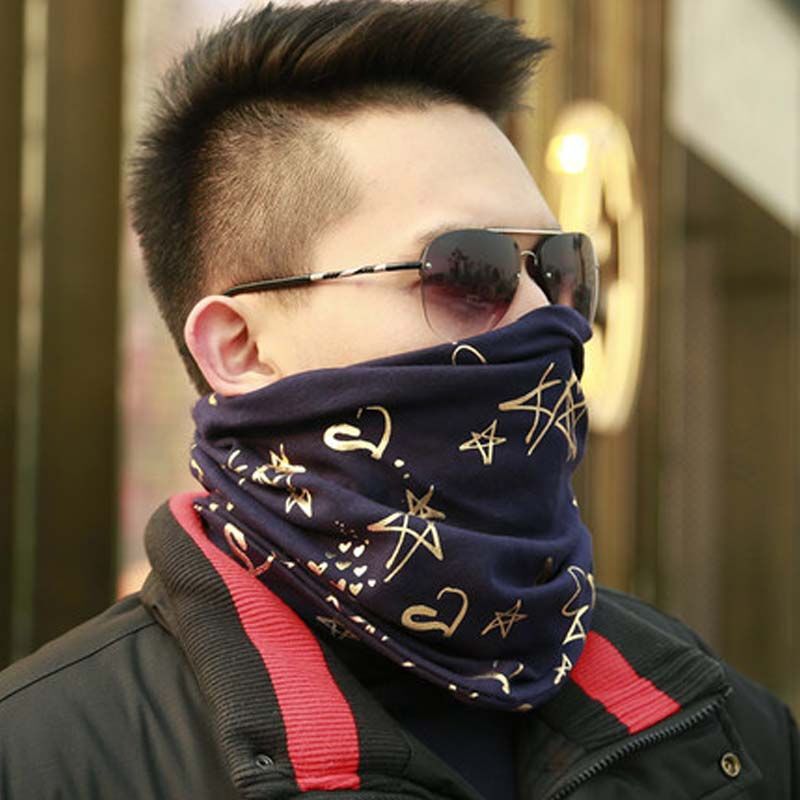 嘟嘟美倍尔 户外骑行脖套秋冬季保暖套头帽秋冬天厚围脖男 均码 蓝色