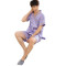 嘟嘟美倍尔 富贵花汗蒸服男女桑拿浴衣浴服美容按摩服 XXL 紫色男