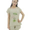 嘟嘟美倍尔 夏季 款亚麻短袖瑜伽服禅修服茶艺服清凉透气棉麻户外运动家用瑜伽服居家服 浅黄色
