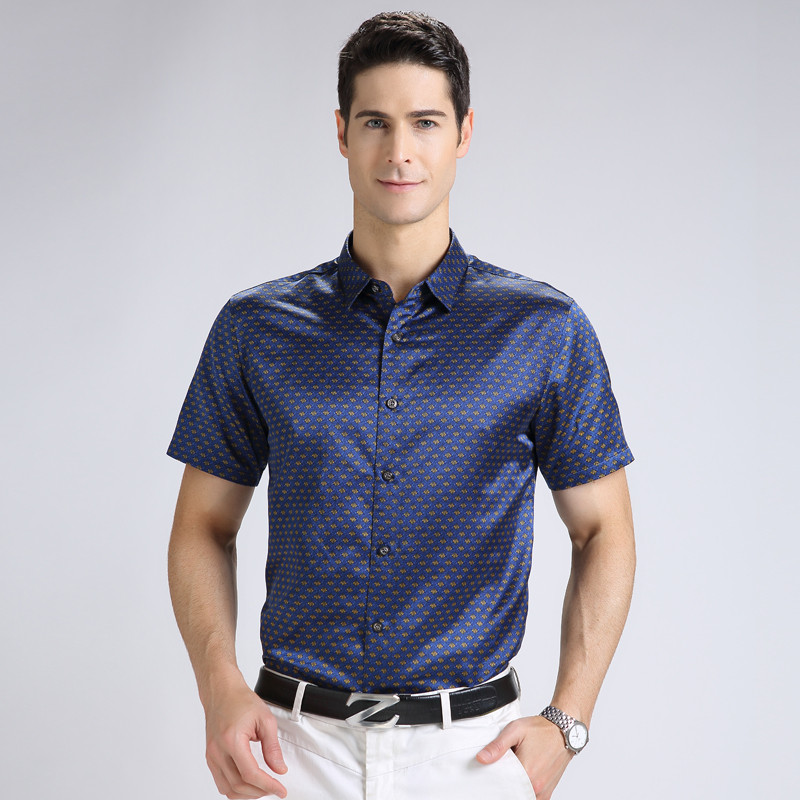 恒源祥男士短袖衬衫19HN7013 金色 M/170（105）