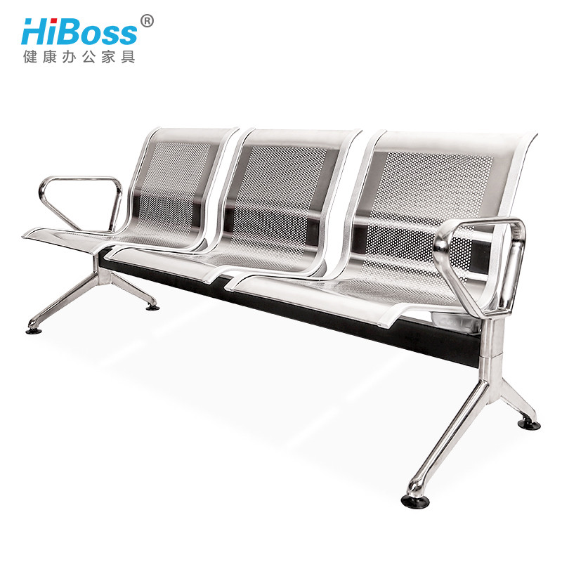 HiBoss 不锈钢机场椅排椅公共候车椅银行等候椅医院候诊椅输液椅车站长椅