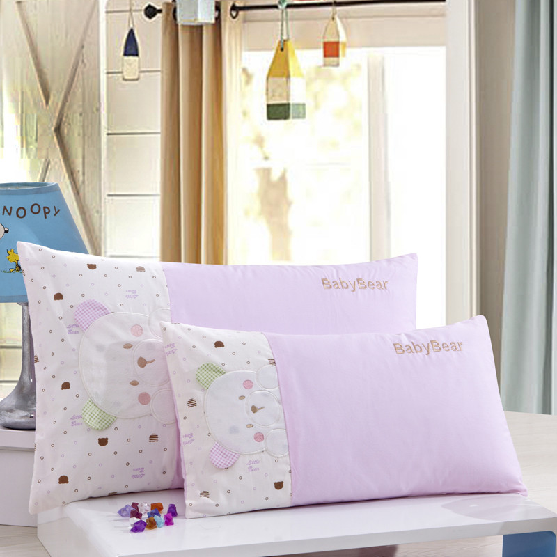 沿蔻 学生儿童成人枕芯枕头 可水洗羽丝绒枕 30X50CM 贝贝熊-粉