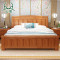 云图家具 高档实木床 1.8米双人床储物高箱床 中式床 实木婚床 箱框结构大抽屉+2柜+棕垫
