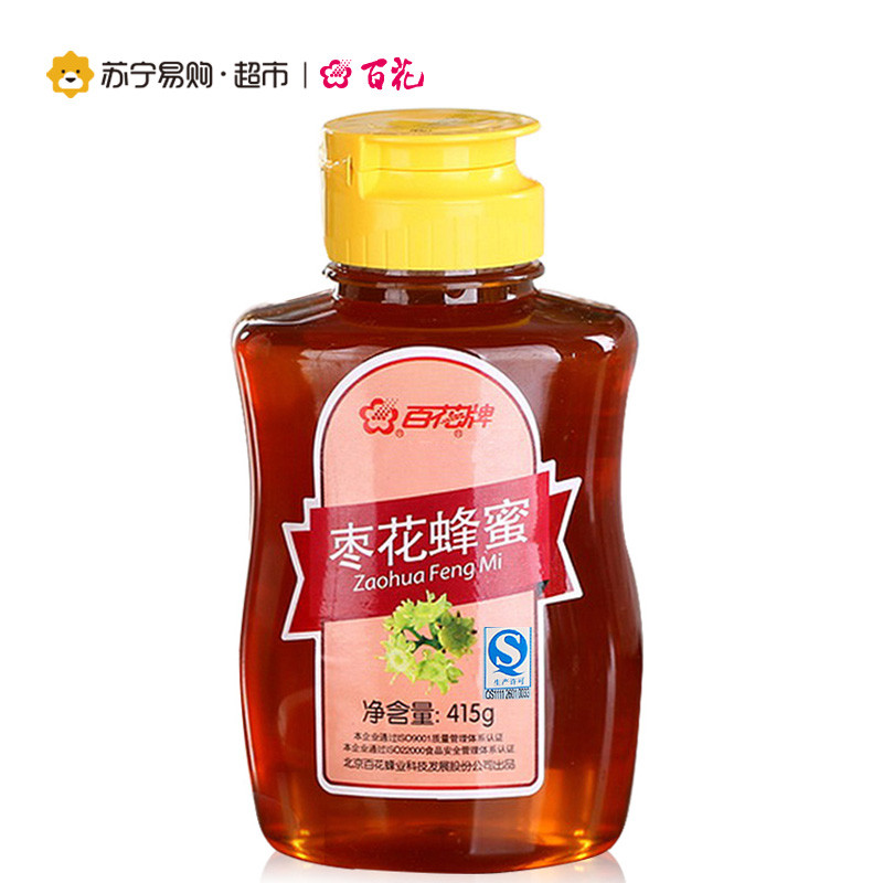 中华老字号 百花 枣花蜂蜜415g/瓶 纯净蜜源 红枣花蜜