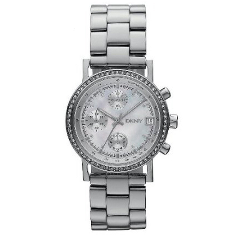 DKNY唐可娜儿手表 休闲时尚钢带圆盘三眼日历石英女士表NY8339 NY8340 NY8358 NY8339