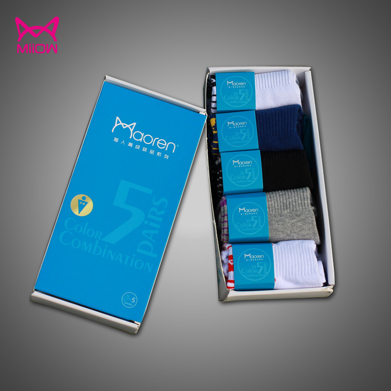猫人袜子5双装男士棉线防臭短袜夏季船袜运动袜休闲棉袜低帮薄款男人袜 均码 MW41S3040