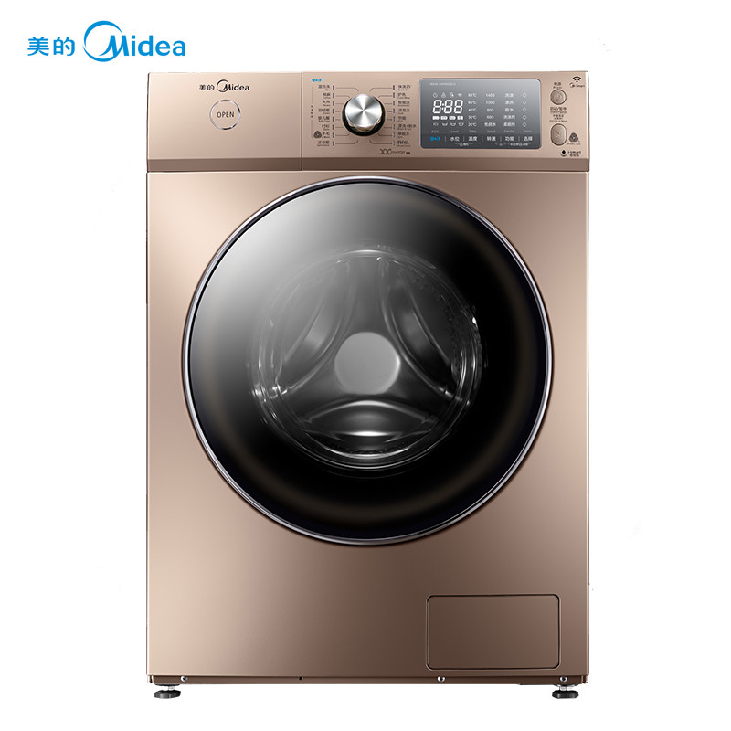 美的(Midea)MG90-1405WIDQCG 9公斤 滚筒洗衣机 变频节能 APP智能操控 家用 金色