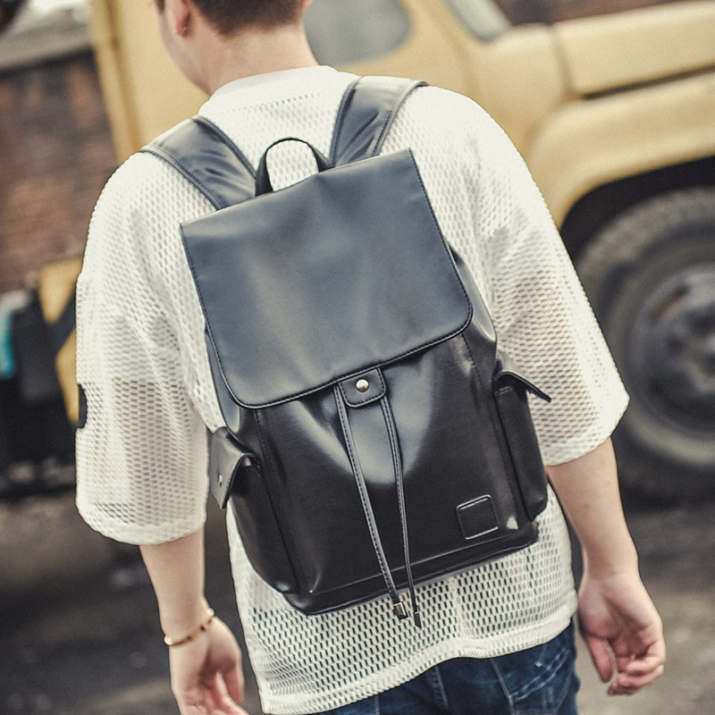 费迪卡保罗男女通用双肩包背包时尚青年运动休闲包旅行包电脑包潮 黑色
