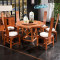 木屋子 红木餐桌餐椅组合新中式刺猬紫檀实木家具 祥云1.58米圆桌