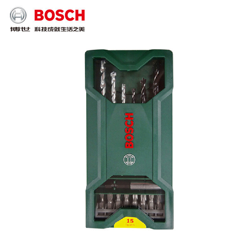 [苏宁自营]博世(BOSCH)电动工具电钻附件15支Mini钻头批头套装