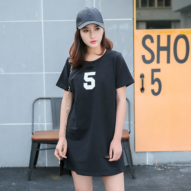 孕妇装夏装宽松韩版孕妇体恤上衣 XXL 黑色